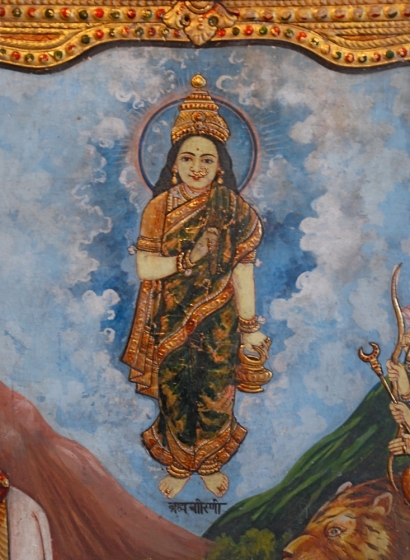 TANJORE   shakti PAINTING  19 cent.