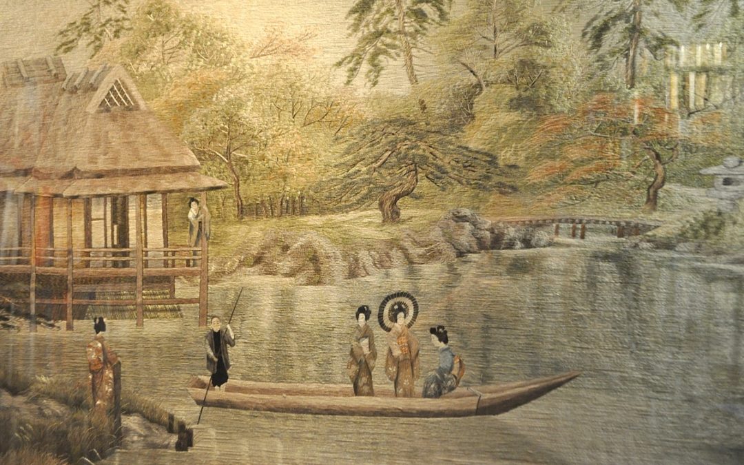 LARGE FRAMED JAPANESE TEXTILE